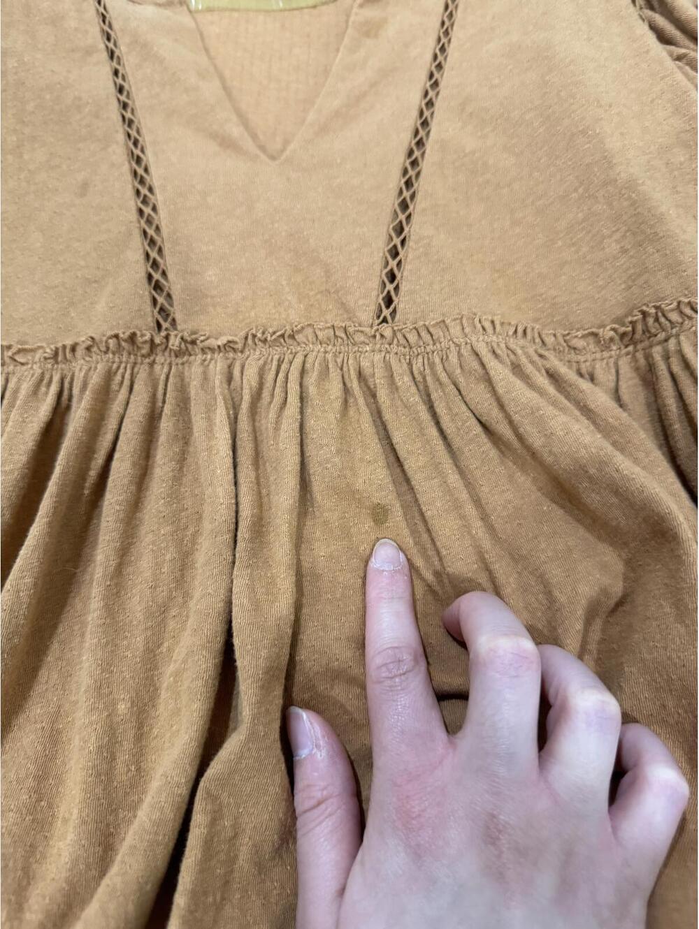 Anthropologie Rust Caroline Boho Flutter Sleeve Babydoll Blouse Top Size XS - Picture 6 of 9